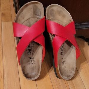 Birkenstock Betula Red Cross-Strap Sandals